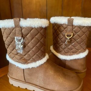 Michael kors boots girl caramel shimmer size 4